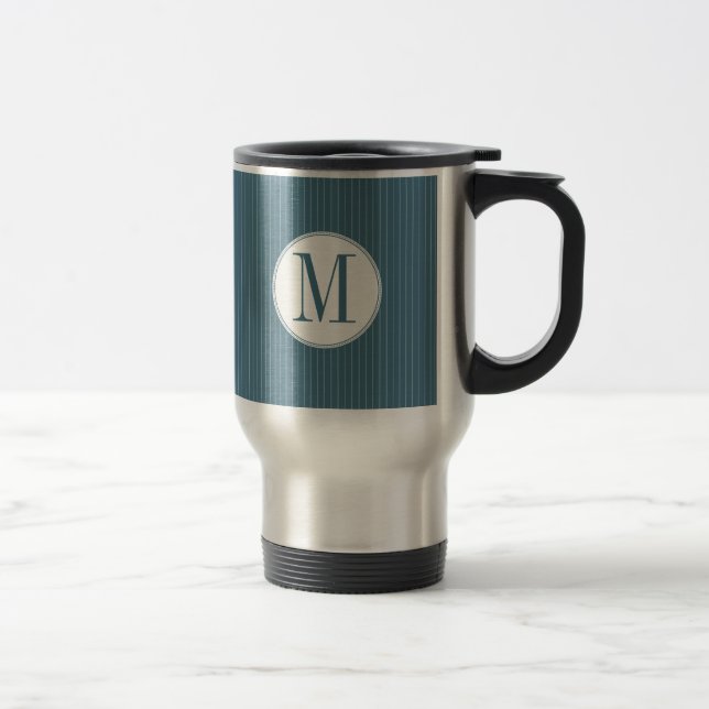 Mug De Voyage Boue monogramme bleu acier (Droit)