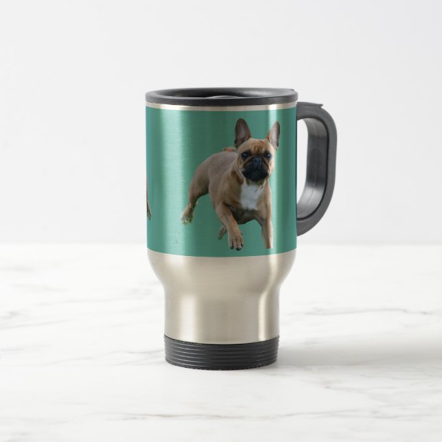 Mug De Voyage Bouledogue français saut Bulldog (Devant droit)