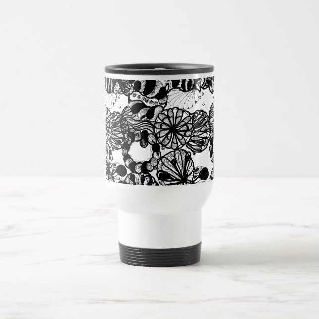 MUG DE VOYAGE BOULES NOIRES ET BLANCHES (Centre)