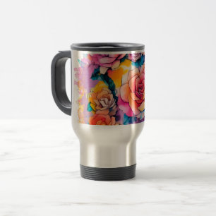 Mug De Voyage Bouquet de taches de peinture aquarelle moderne
