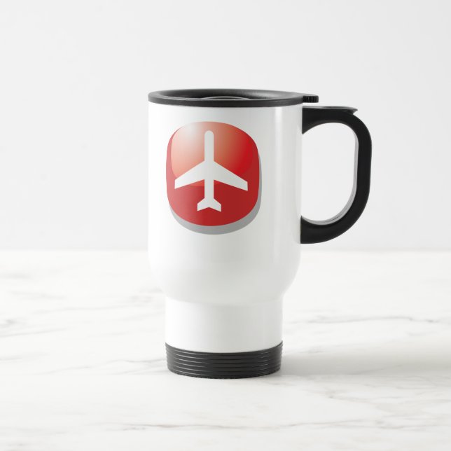 Mug De Voyage Bouton Facile rouge de l'avion (Droite)