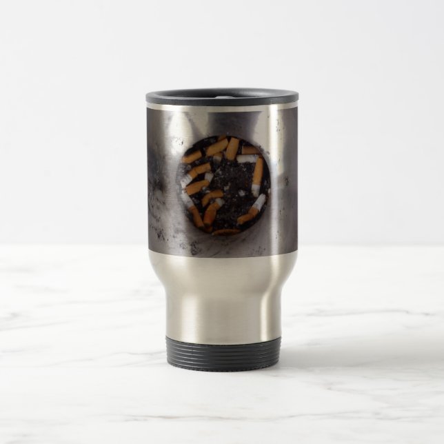 Mug De Voyage Boutons de cigarettes en argent fumeur Ashtray, dr (Centre)