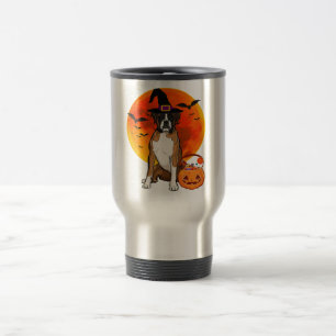 Mug De Voyage Boxe Chien Halloween Citrouille Trick Ou Traiter B