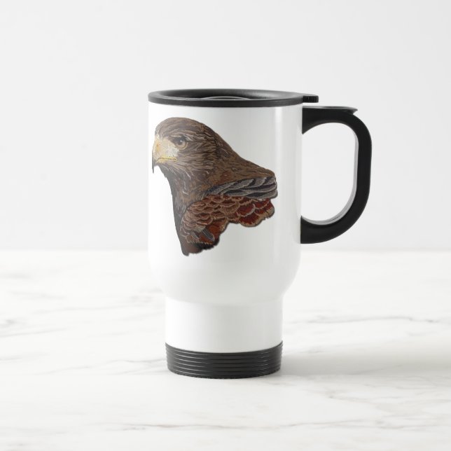 Mug De Voyage Broderie Harris Hawk Faux (Droite)