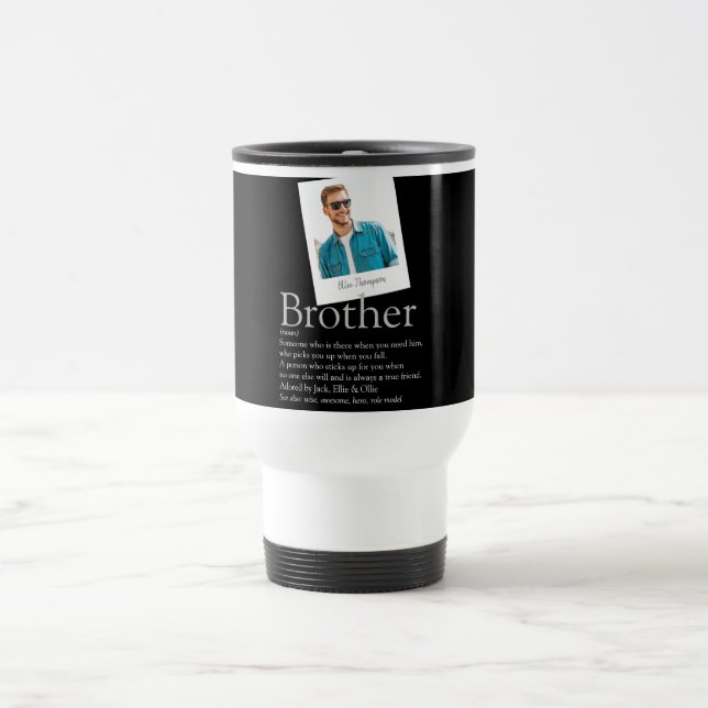 Mug De Voyage Brother Definition Citation moderne amusante photo (Centre)