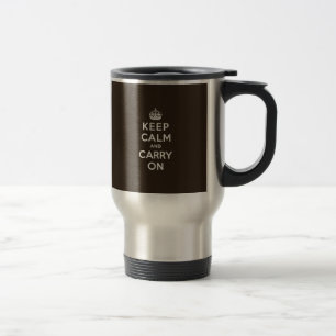 Mug De Voyage Brun chocolat foncés gardent le calme et