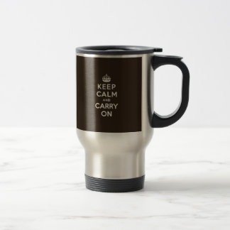 Mug De Voyage Brun chocolat foncés gardent le calme et