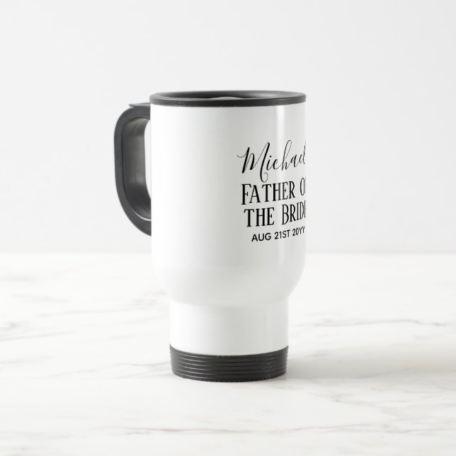 Mug De Voyage BUDGET Bestman Groomsmen Cadeaux Noir Blanc (Devant gauche)