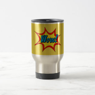 Mug De Voyage Bulle de mot de super héros de wow