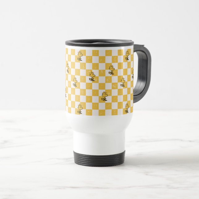 Mug De Voyage cacahuètes | Drapeau À damiers bois (Devant droit)