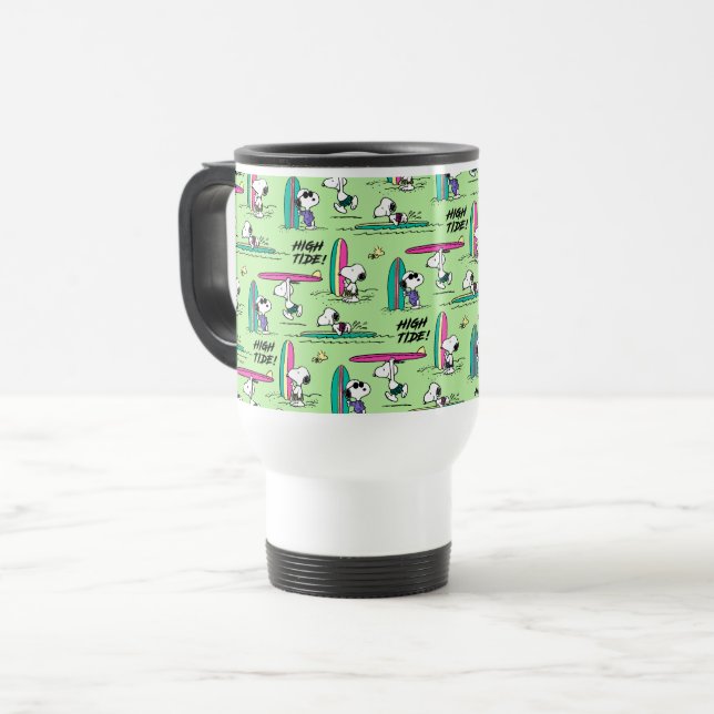 Mug De Voyage cacahuètes | Snoopy Ocean High Tide Motif (Devant gauche)