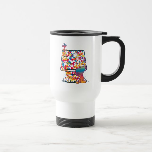 Mug De Voyage cacahuètes | Snoopy & Woodstock Rainbow Paint (Droite)