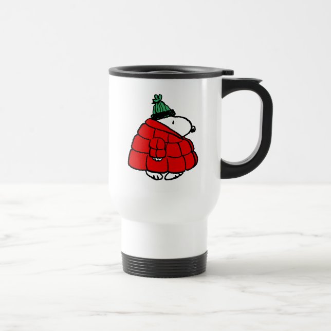 Mug De Voyage cacahuètes | Veste Snoopy Red Puffer (Droite)