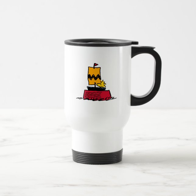 Mug De Voyage cacahuètes | Woodstock Snoopy Plat Bateau à voile (Droite)