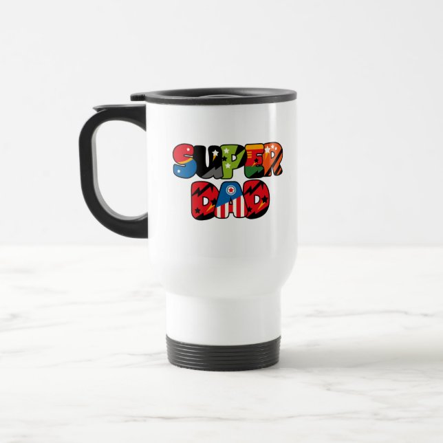 Mug De Voyage Cadeau fête des pères Superdad Superhero Super Pap (Gauche)