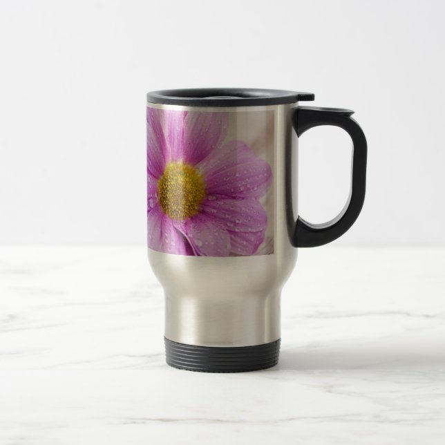 Mug De Voyage cadeau fleur marguerite rose (Droit)