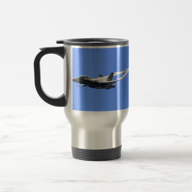 Mug De Voyage Cadeau Supersonic Airforce Jet-Fighter Designer (Gauche)
