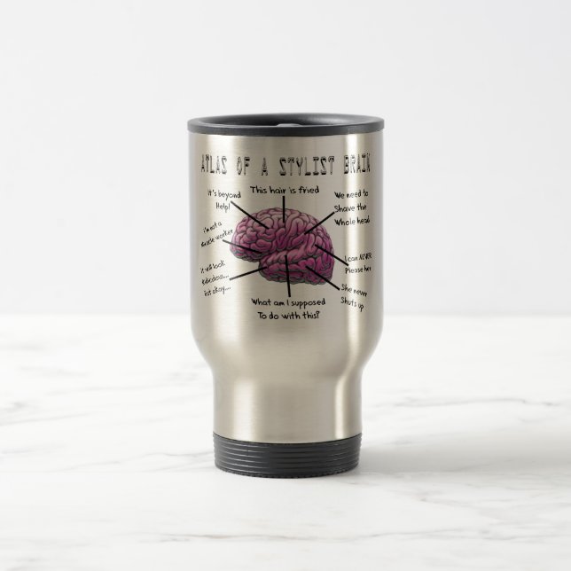 Mug De Voyage Cadeaux "atlas de coiffeur d'un cerveau de (Centre)