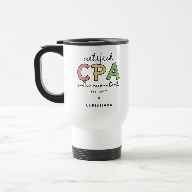 Mug De Voyage Cadeaux comptables publics certifiés CPA personnal (Gauche)