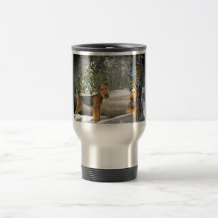 Mug De Voyage Cadeaux de la Journée d'hiver d'Airedale Terrier