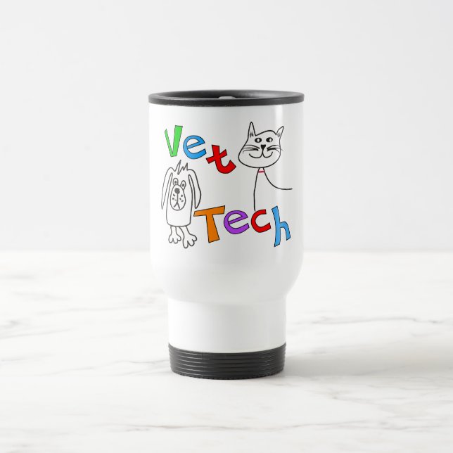 Mug De Voyage Cadeaux de technologie de vétérinaire, technicien (Centre)