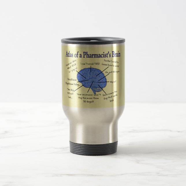 Mug De Voyage Cadeaux du cerveau du pharmacien drôle (Centre)