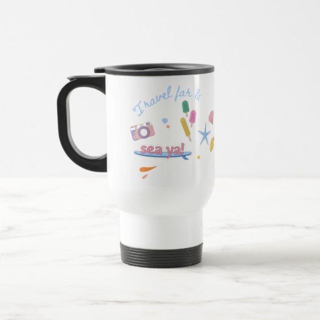 Mug De Voyage Café & Boug de thé avec design voyage (Gauche)
