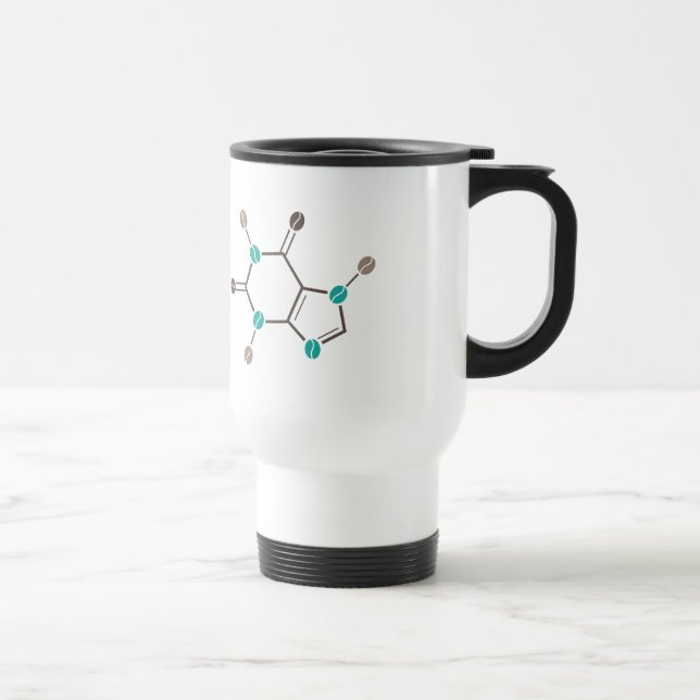 Mug De Voyage café haricots caféine moléculaire (Droite)