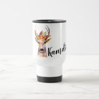 Café-mug de 15 onces personnalisé cerf-boho Buck H