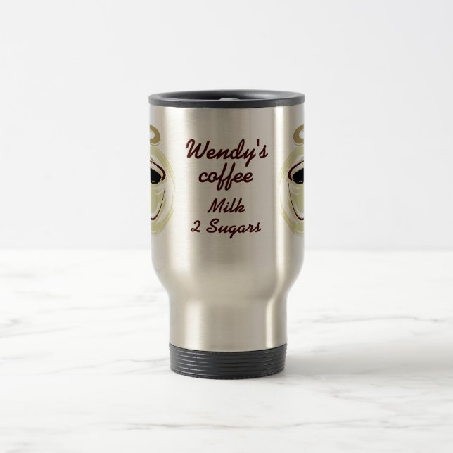 Mug De Voyage Café nommé personnalisé (Centre)