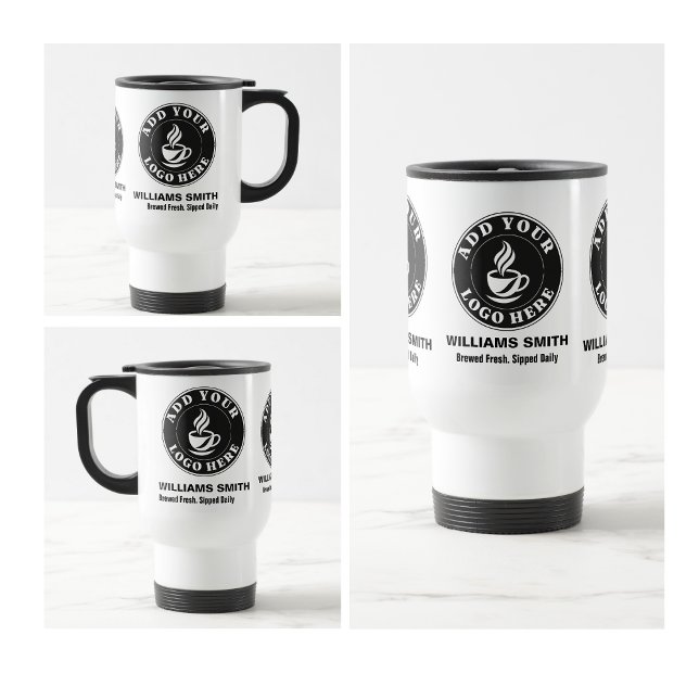 Mug De Voyage Cafés Cafés Boutiques Commerces Logo d'affaires Ma (Cafes Coffee Shops Business Logo Branding Travel Mug cafeteria bulk appreciation day gift worker )