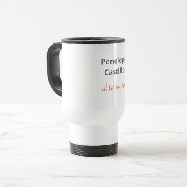 Mug De Voyage Calligraphie moderne et professionnelle (Devant gauche)