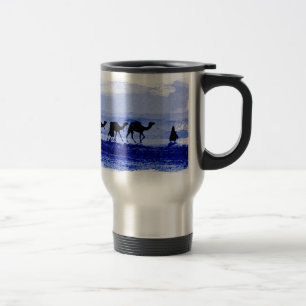 Mug De Voyage Camel du désert Caravane Bleu Aluminium Voyage Mug