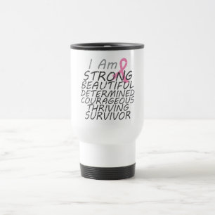 Mug De Voyage Cancer du sein je suis survivant fort