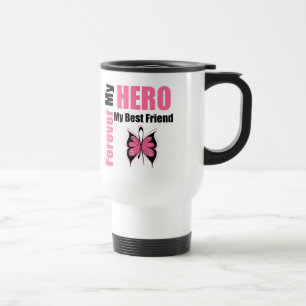 Mug De Voyage Cancer du sein pour toujours mon héros mon