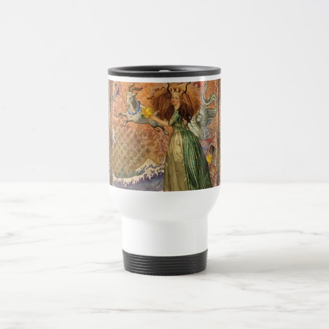 Mug De Voyage Capricorn Femme Chèvre Whimsical Amusant (Centre)