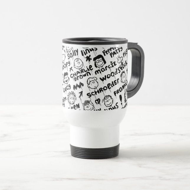 Mug De Voyage Caractères arachide Motif Graffiti (Devant droit)