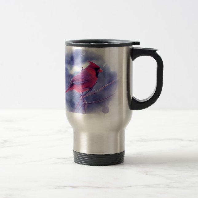 Mug De Voyage Cardinal rouge au Blizzard (Droit)