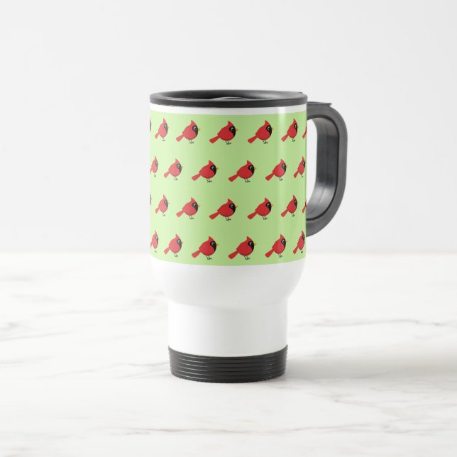 Mug De Voyage Cardinal Rouge Cardinal Cardinal aux Fleurs (Devant droit)