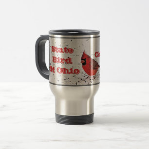 MUG DE VOYAGE "CARDINAL ROUGE, OISEAU D'ÉTAT DE L'OHIO"