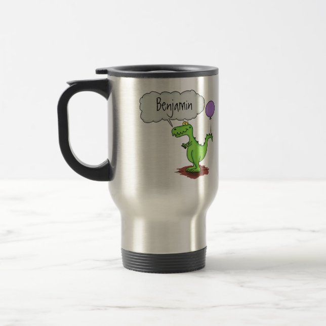 Mug De Voyage Caricature de dragon dragon drôle et vert respiran (Gauche)