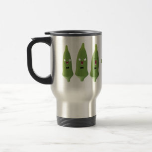 Mug De Voyage Caricature de légumes de l'okra chantante mignonne