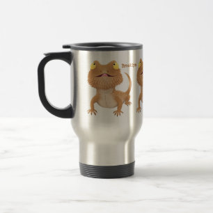 Mug De Voyage Caricature de lézard de dragon à barbe