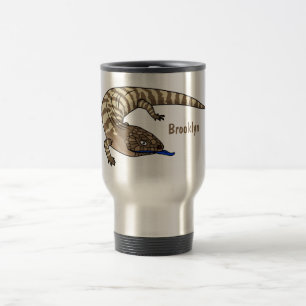 Mug De Voyage Caricature de lézard rouge