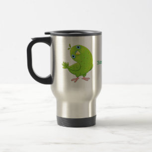 Mug De Voyage Caricature de perruche verte curieuse
