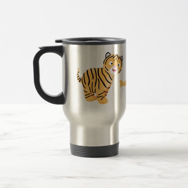 Mug De Voyage Caricature de petit tigre joyeux (Gauche)