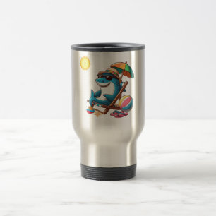 Mug De Voyage Caricature de requin caricaturale