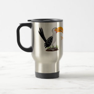 Mug De Voyage Caricature d'oiseau de safari de barbecue jaune am