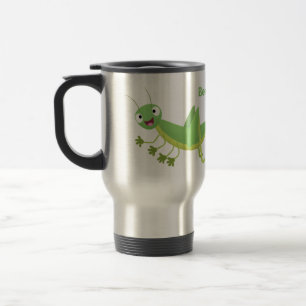 Mug De Voyage Caricature d'une pâtisserie joyeux verte