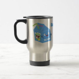 Mug De Voyage Caricature en carton de lait joyeux